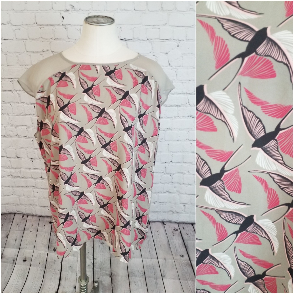APT 9 Sleeveless Blouse Bird Print